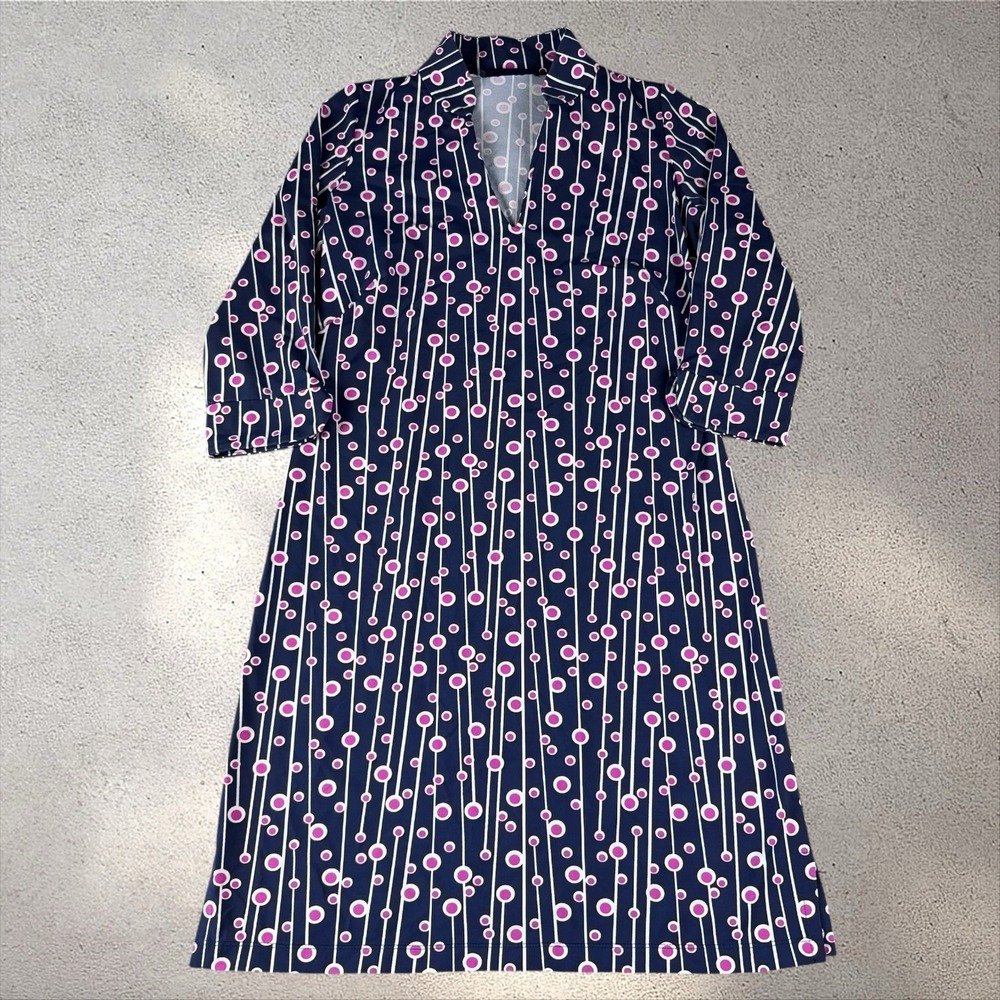 Katherine Way Vero Nola Midi Dress Printed 3/4‎ Sleeve Size S